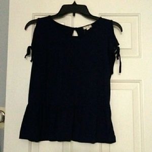 Women's blue off the shoulder blouse, extra lararge(14)